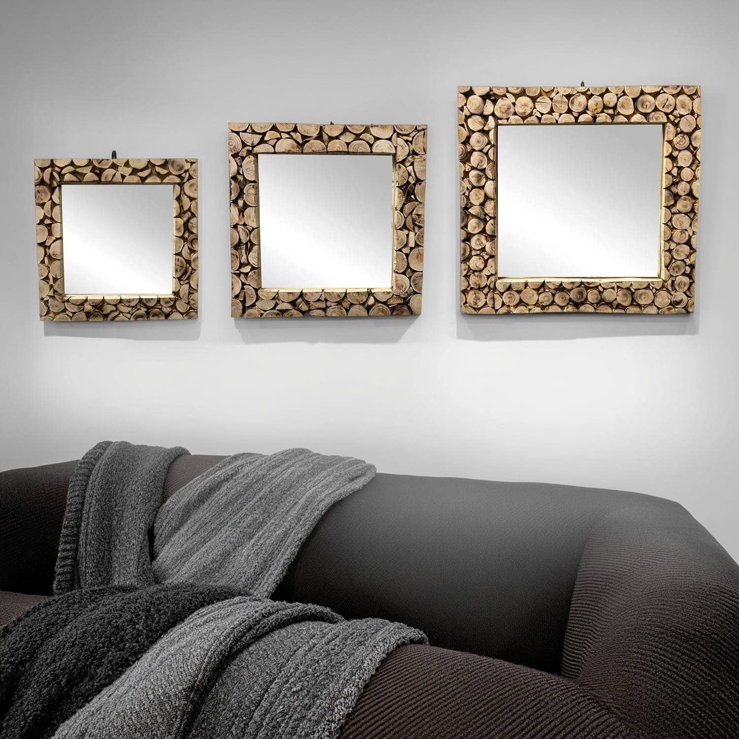 Etnico del Mondo - Wholesale Wall Mirror - Rustic Moroccan Mirror in Natural Handcrafted Wood#16