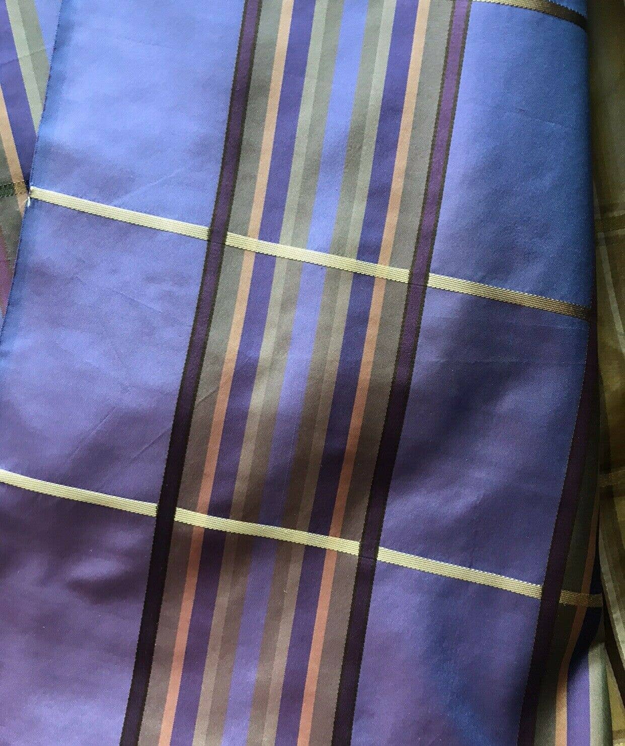 Fancy Styles Fabric - Wholesale Fabric - Lady Deborah Designer 100% Silk Taffeta Plaid Tartan Ribbon Fabric Purple1