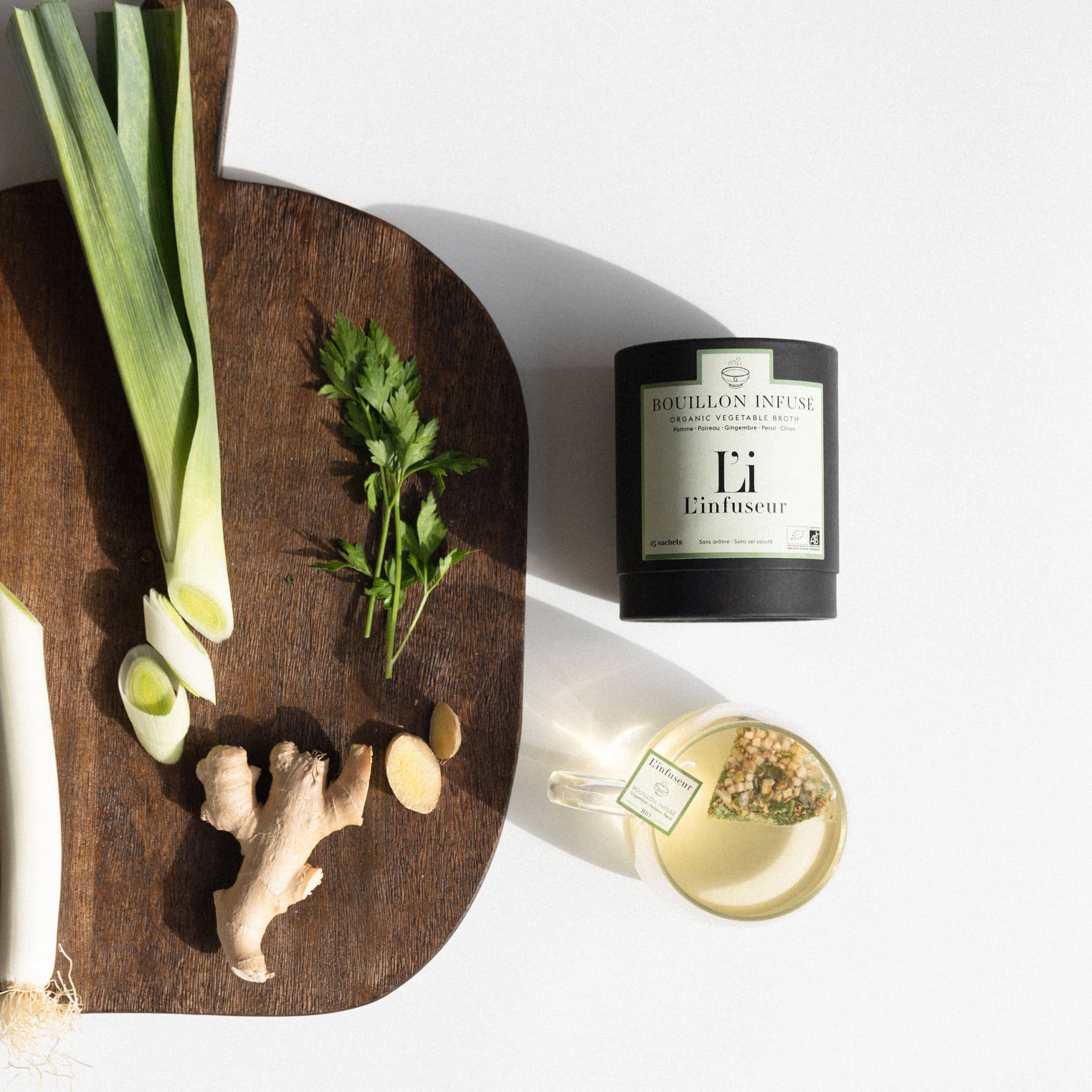 L'INFUSEUR - Vente Thés santé/détox - Bouillon infusé Poireau/Gingembre BIO1