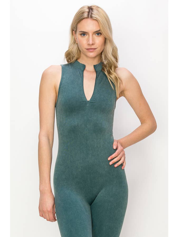 ANWND - Wholesale Unitard - Women's - 51915W-WASHED SLEEVELESS CATSUIT