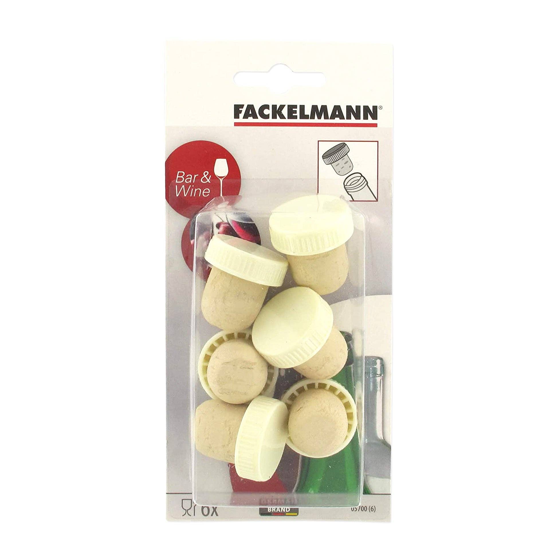 Fackelmann - Vente Bouchon de vin - Lot de 6 bouchons de liège Fackelmann Bar Concept4