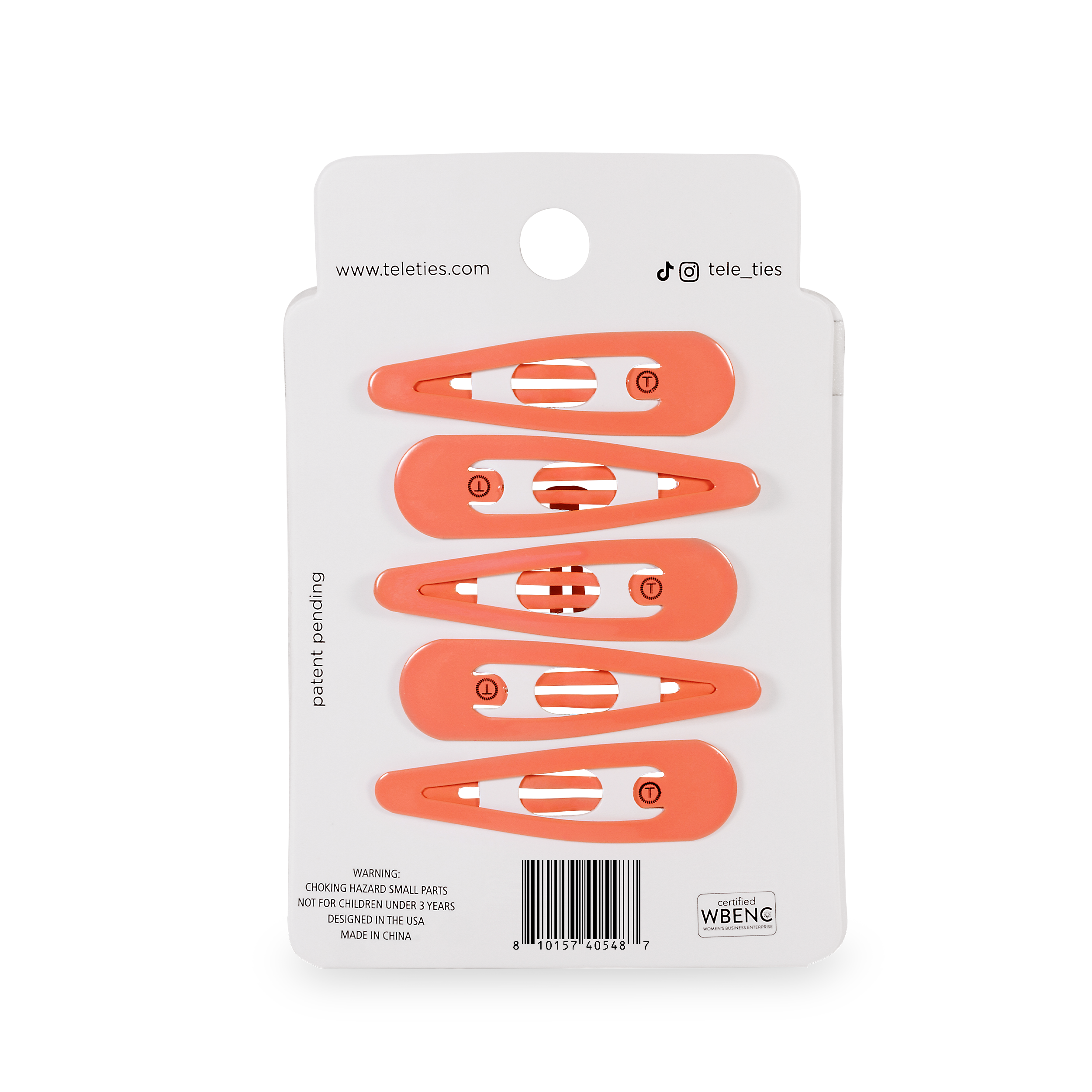 TELETIES – Engroshandel Hårspænde - Dame – Snap Clip | Coral Craze | 6 stk.2
