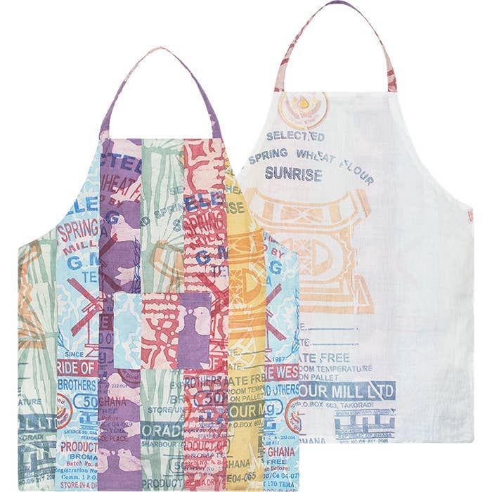 Global Mamas - Wholesale Apron - Eco Apron Reversible: Flour Sack - Assorted1