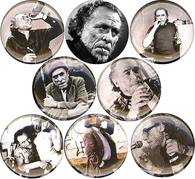Pinbax Express – Engroshandel Reversnål/knap – CHARLES BUKOWSKI x 8 1" tommer (25 mm) stifter knapper badge bog0