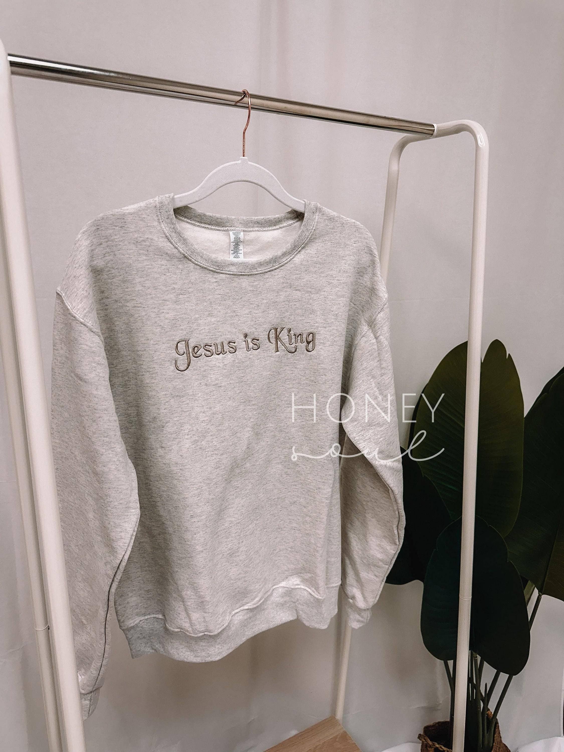 Honey Soul LLC - Wholesale Sweatshirt - Unisex - Jesus is King Embroidered Sweatshirt2