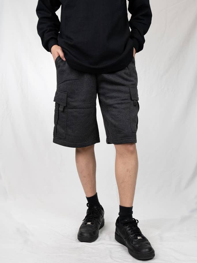 Lime Tree Clothing Inc. - Wholesale Pants – Men's - Men's Heavyweight Fleece Cargo Shorts–Durable & Comfortable4
