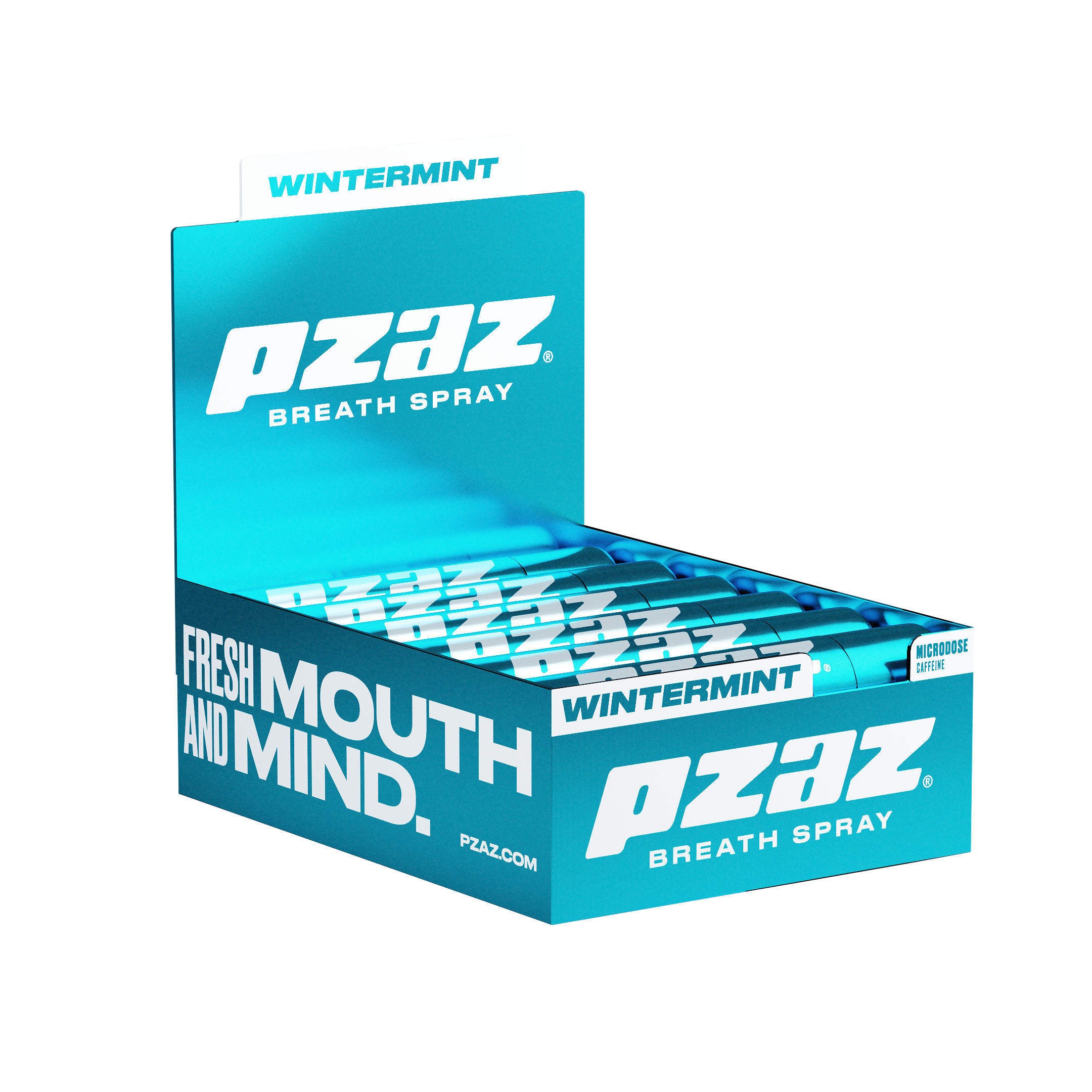 Pzaz® Breath Spray | Fresh Mouth & Mind - Wholesale Mouthwash - Pzaz Breath Spray - Wintermint - Caffeine Micro-dose2