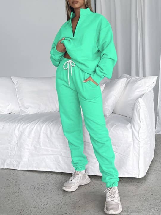 Rosa Clothing - Wholesale Lounge Set - Women's - Half zip oversized sweatshirt set5