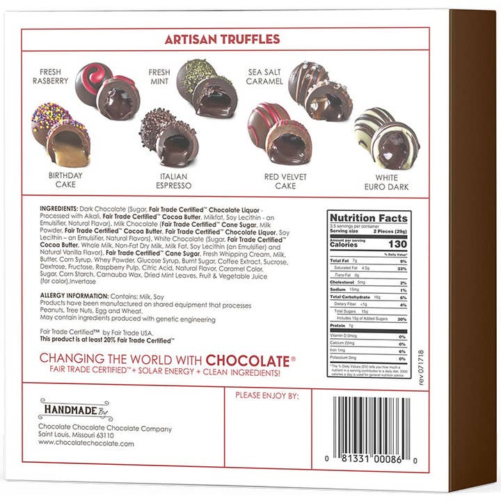 Chocolate Chocolate Chocolate Company - Wholesale Chocolate Box - 7 PC Artisan Truffles (3.5 OZ) - CASE/121