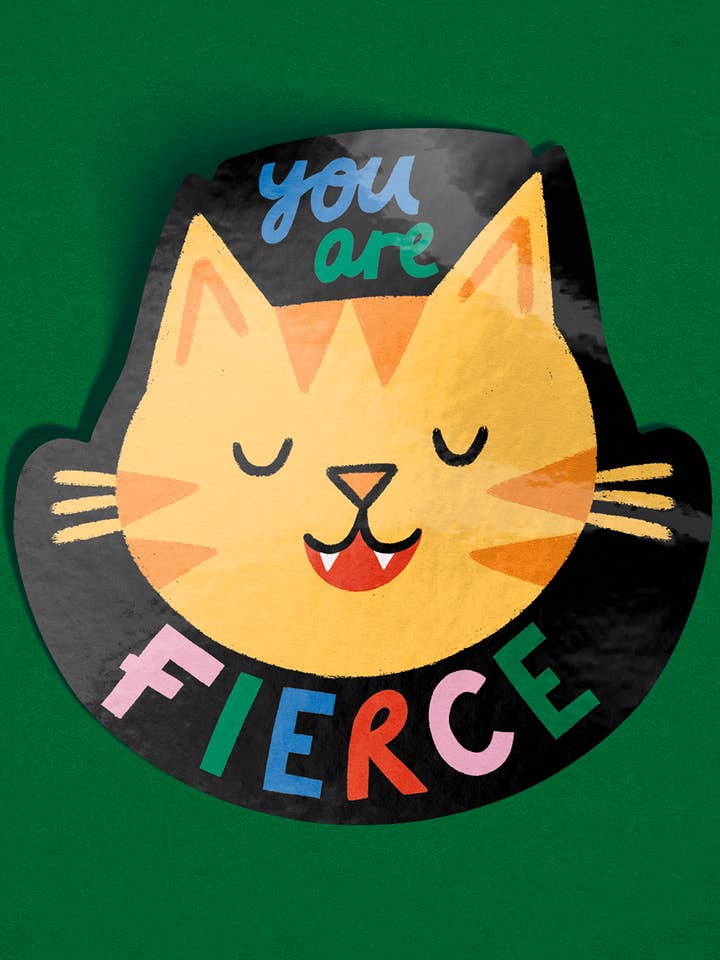 You Are Fierce - Colourful Vinyl Sticker for wholesale by Nat Ellis Illustration