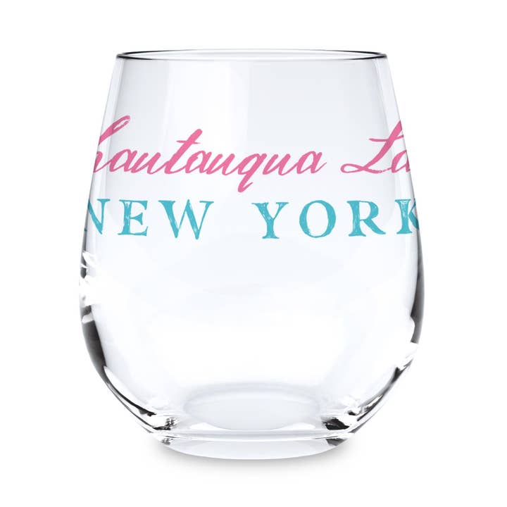 Stemless Wine Glass Shells Chautauqua Lake New York for wholesale by Love Local