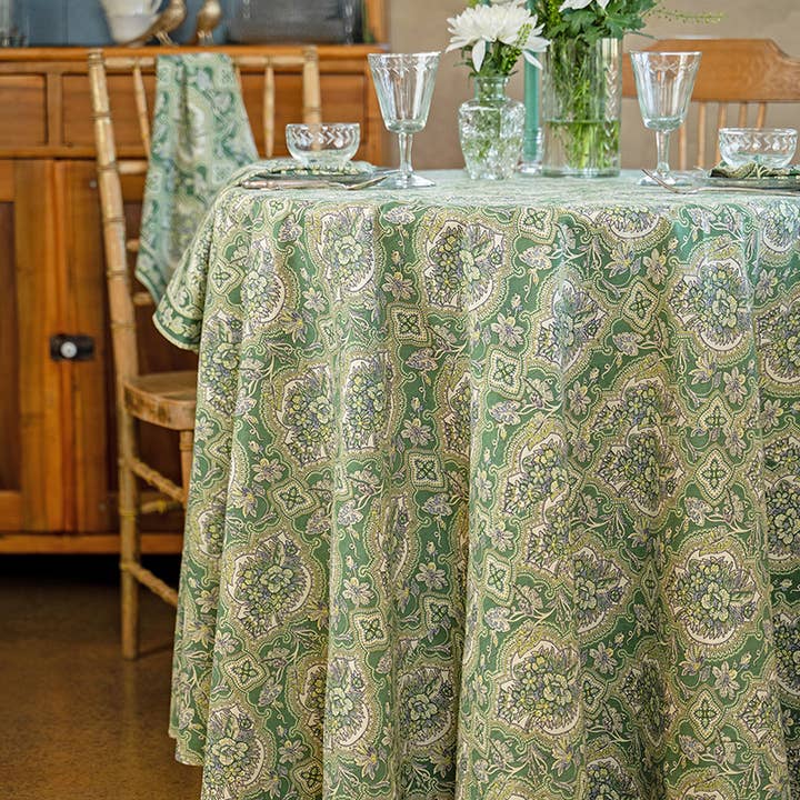 Timeless Tapestry Round Cloth - Green for wholesale by April Cornell