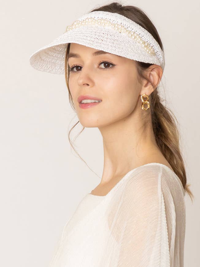 Visiera di Paglia con Perla per la vendita all'ingrosso da parte di Do Everything In Love®