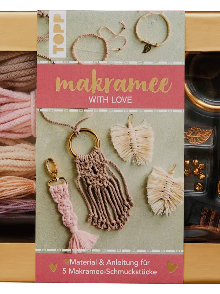 „With Love“ Macrame smykkesæt (Rosé/Natural) for engroshandel hos frechverlag TOPP & BusseSeewald
