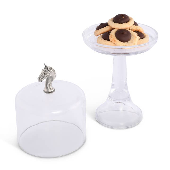 Horse Glass Covered Cake / Dessert Stand for wholesale by Vagabond House