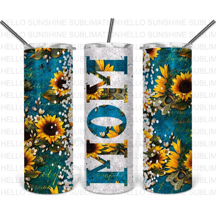 Bicchieri Mom, Mama, Mimi, Grandma Sunflower per la vendita all'ingrosso da parte di Hello Sunshine Boutique