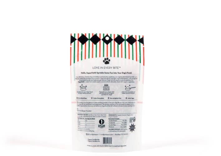 Pet Palette Distribution - Wholesale Pet Supplement - Dog - Lord Jameson Holiday SuperFetti Organic Superfood Sprinkles1