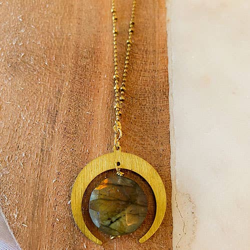 Santore Jewelry Company - Wholesale Pendant/Charm Necklace - Labradorite Lunar Eclipse Necklace