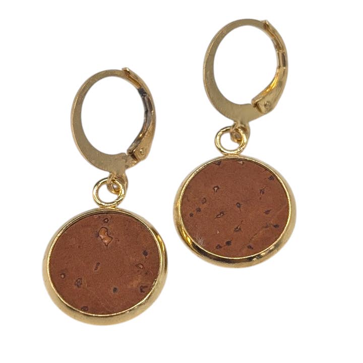 Cork spot huggy hoop earrings for wholesale by Trend Tonic Ltd
