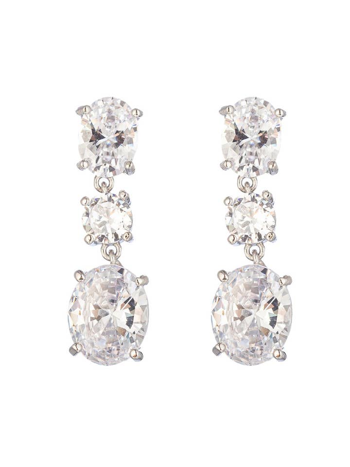 Lily Graduated CZ Earrings for wholesale by Eye Candy Los Angeles