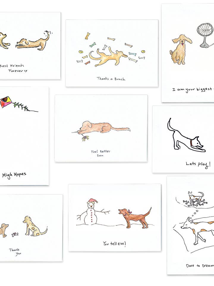 Doggie Pack II - Verzameling wenskaarten voor elke dag voor wholesale door Rosie’s Wonders Connection Cards