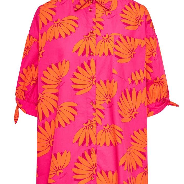 Women's Oversized Shirt with Exotic Print - (FBL011-109-05) for wholesale by Funky Buddha