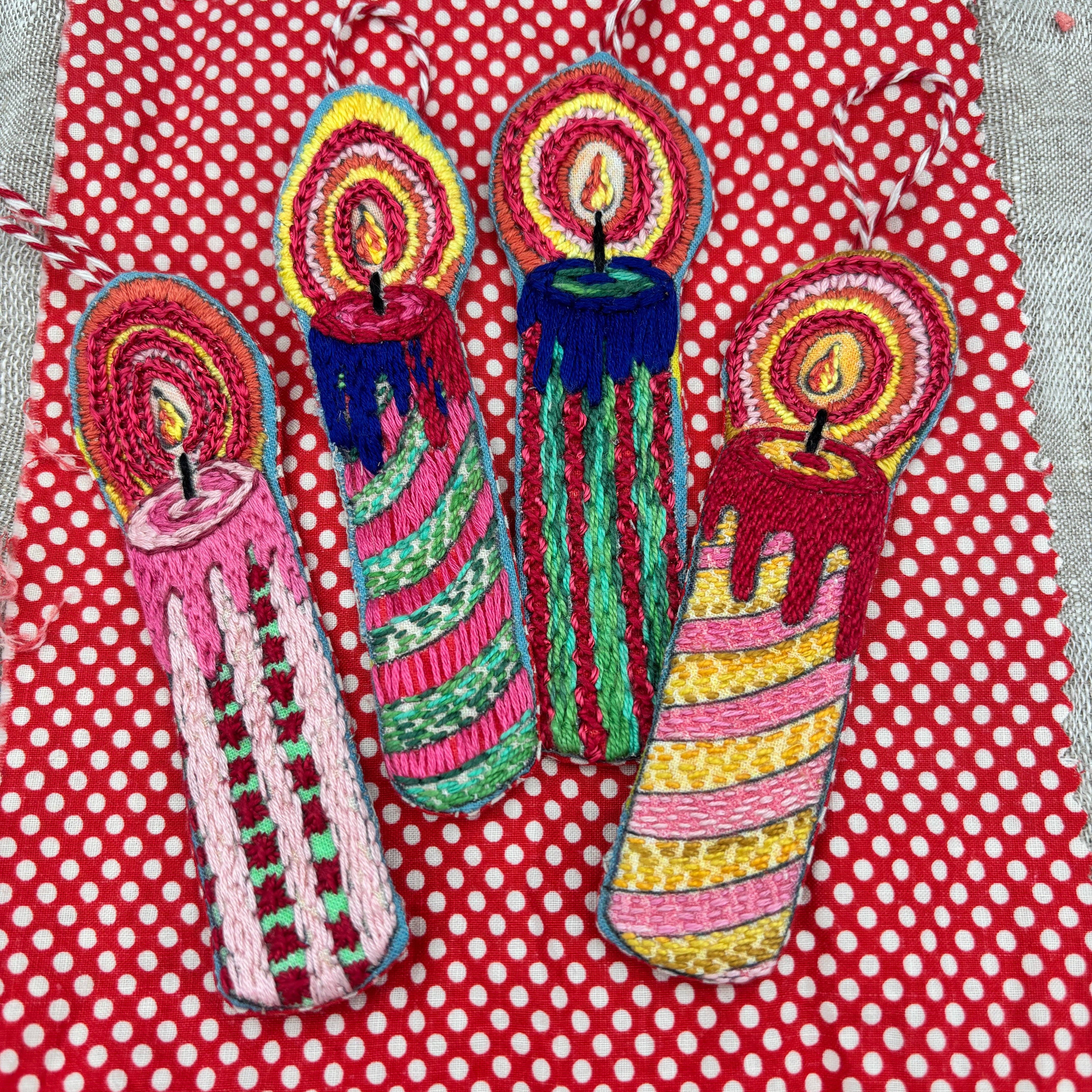 Dropcloth Samplers - Wholesale Embroidery/Cross Stitch Supplies - DIY Embroidered Candle Ornaments Printed Sampler1