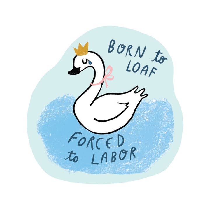 Ghost Academy - Wholesale Sticker - Born to loaf swan sticker