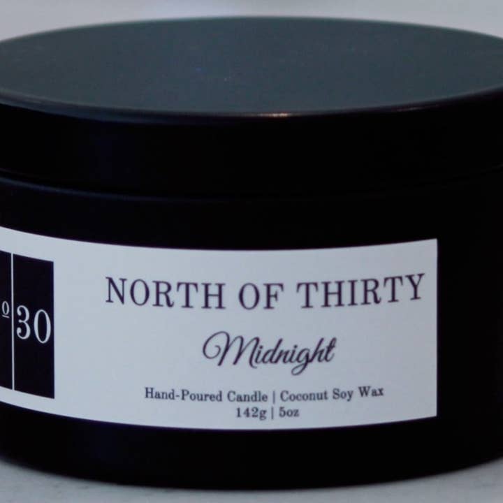 Travel Candle: Midnight for wholesale by NORTH OF THIRTY