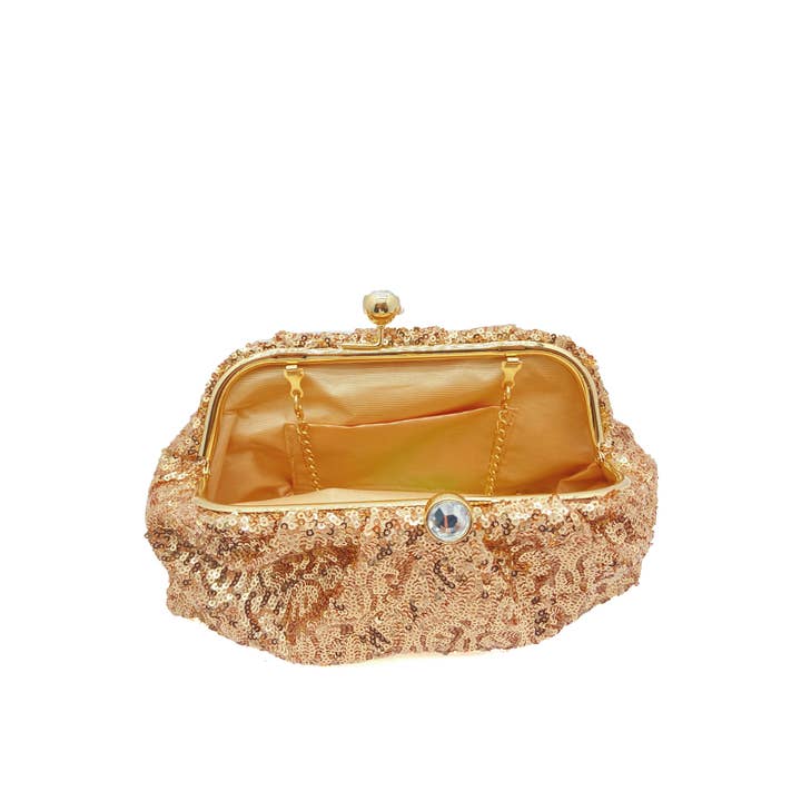 Belle Trading Ltd - Wholesale Clutch Bag - Women's - Rylee Sequin Pouch Clutch Bag with Chain6