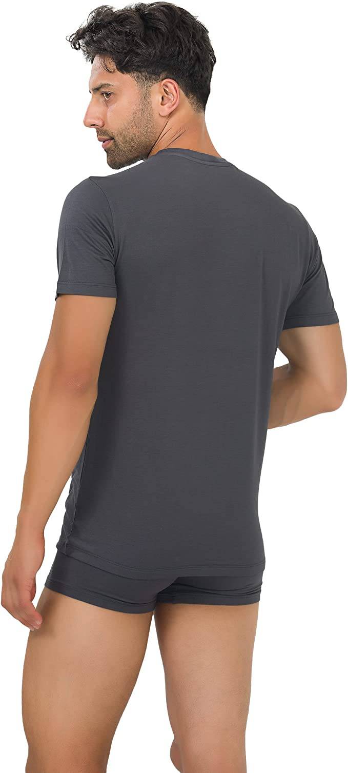 Bambooven - Vente T-shirt – homme - Lot de 3 sous-t-shirts pour hommes à col rond en bambou7