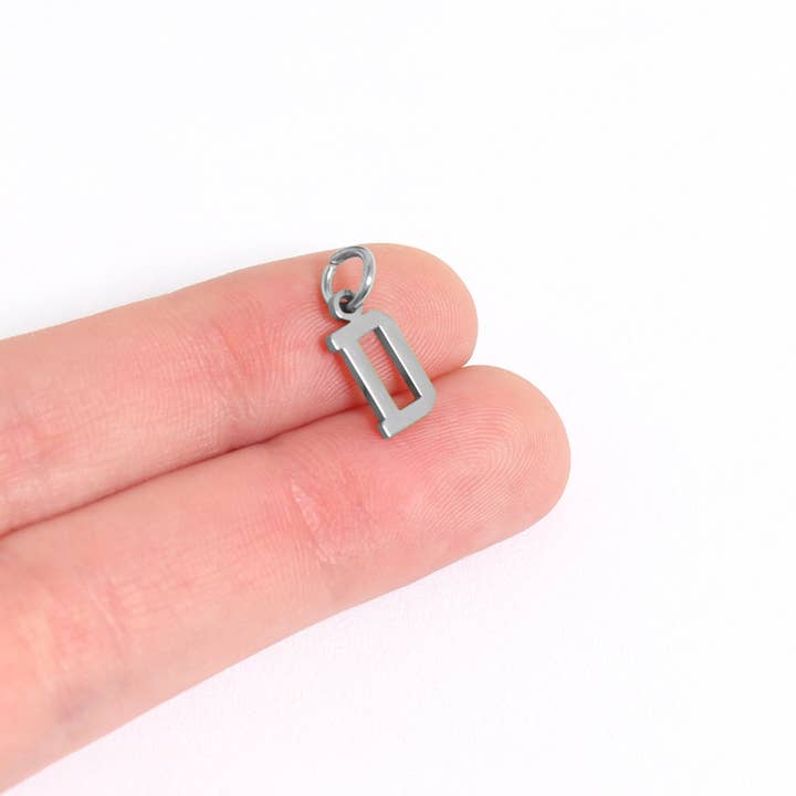 WJW - Wholesale Individual Charm/Pendant - Stainless Steel Small Sport Letter Pendants