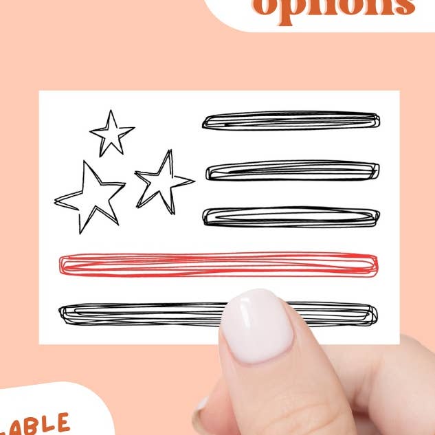 Adesivo o magnete impermeabile con bandiera rossa sottile per la vendita all'ingrosso da parte di Madi In The USA