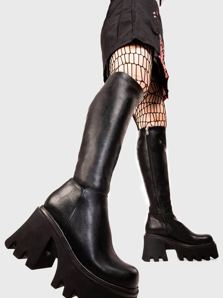 Ready Chunky Platform Knee High Boots for wholesale by LAMODA