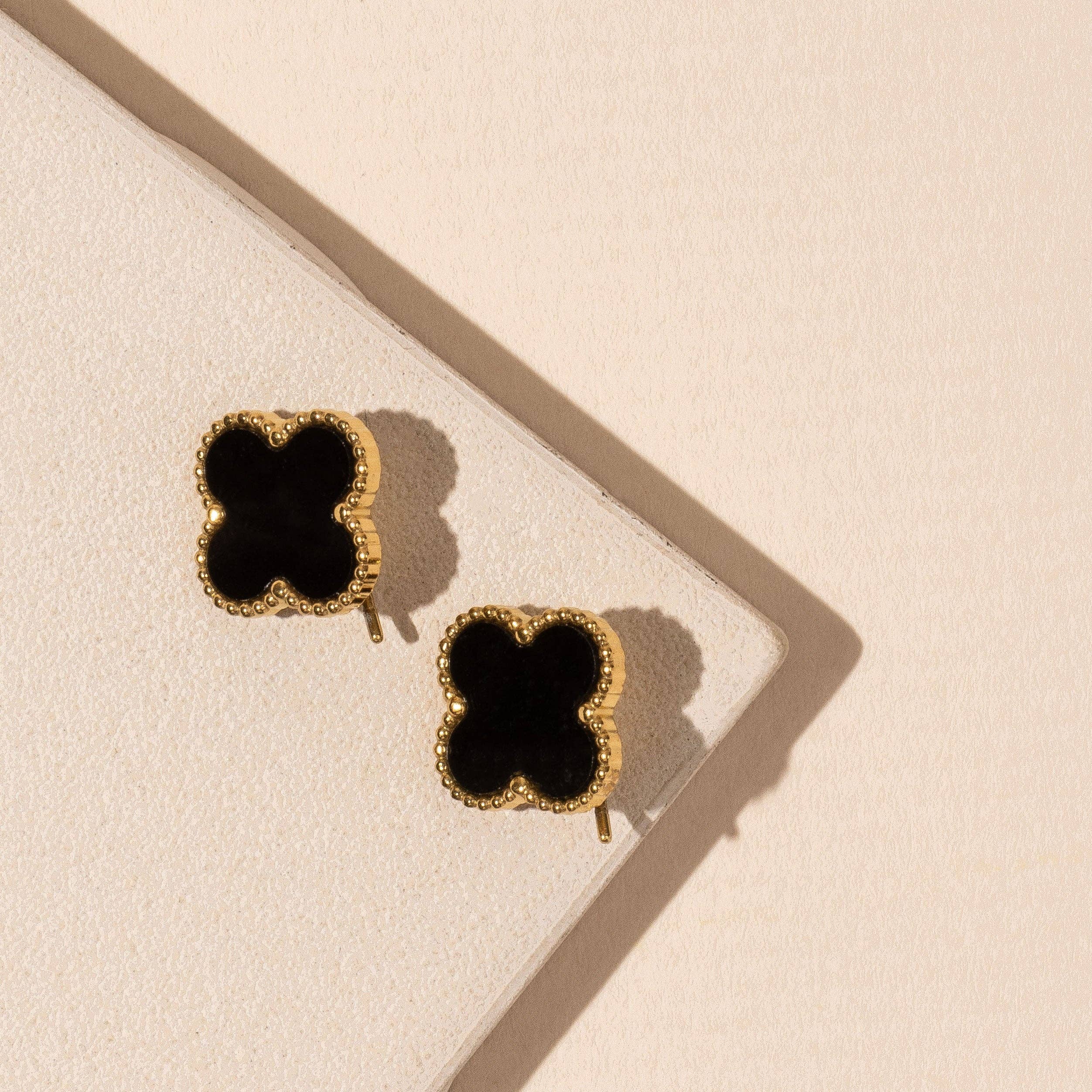 Frem – wholesale Solitärörhängen – Rostfritt stål Clover Stud örhängen0