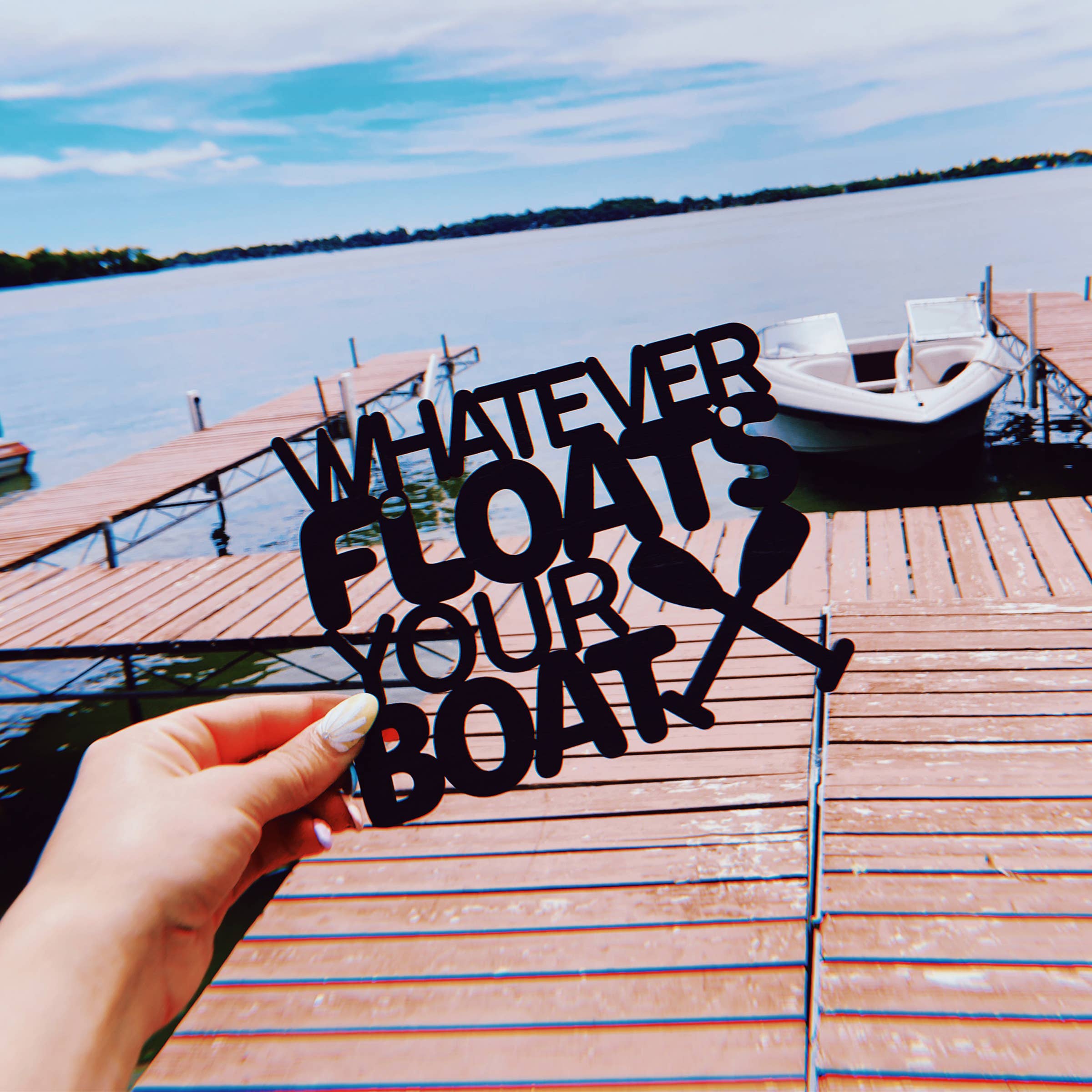 Spunky Fluff - Wholesale Sign - Whatever Floats Your Boat Cute Wood Lake House Decor23