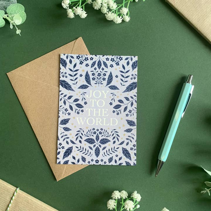 Carte de Noël Joy to the World pour la vente par By Becky Amelia