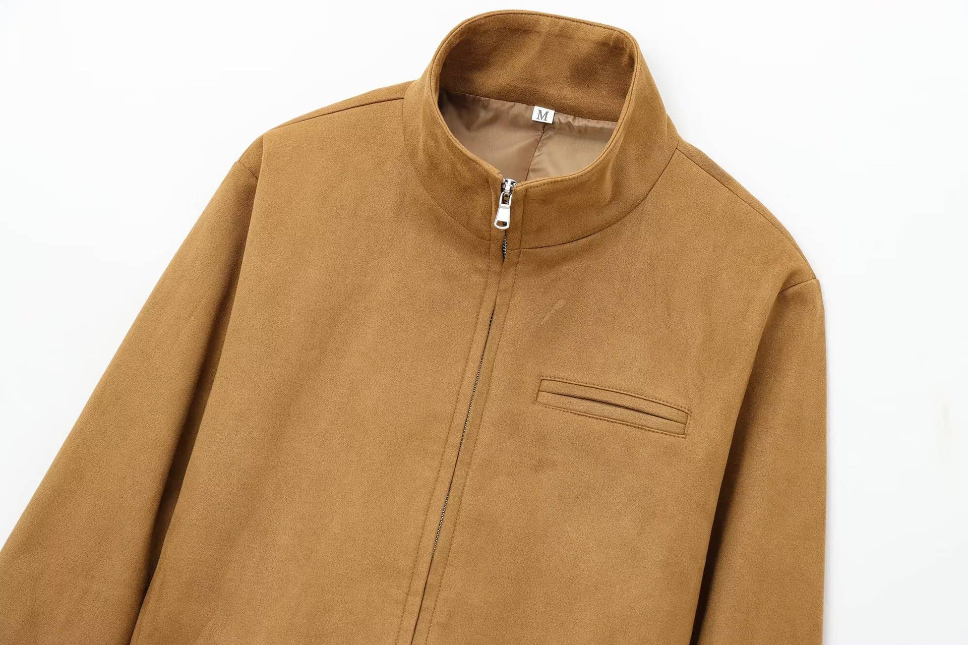 CAMEL Stand-up collar long-sleeved zipper jacket coat for wholesale on Faire2