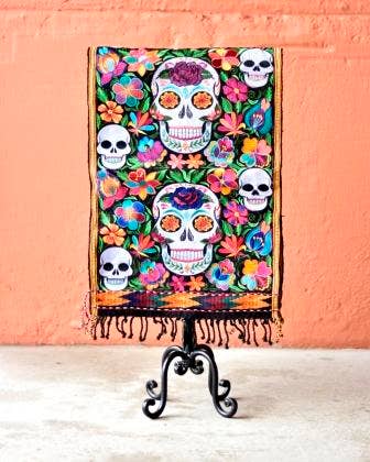 Lucia's Imports - Wholesale Table Runner - Sugar Skull Table Skeleton Day of Dead Runner M 50"0