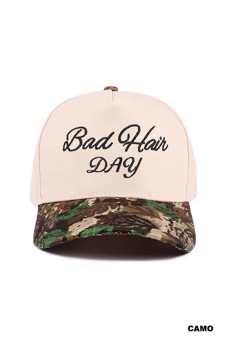 42POPS - Wholesale Baseball Cap - Women's - ..._ 0814 Bad Hair Day Two Tone Canvas Cotton Cap SI-286067