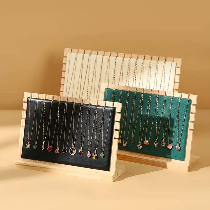 Zakka - Wholesale Jewelry Stand & Display - Multi-Chain Jewelry Necklace Pendant Display Leather 16"x10"