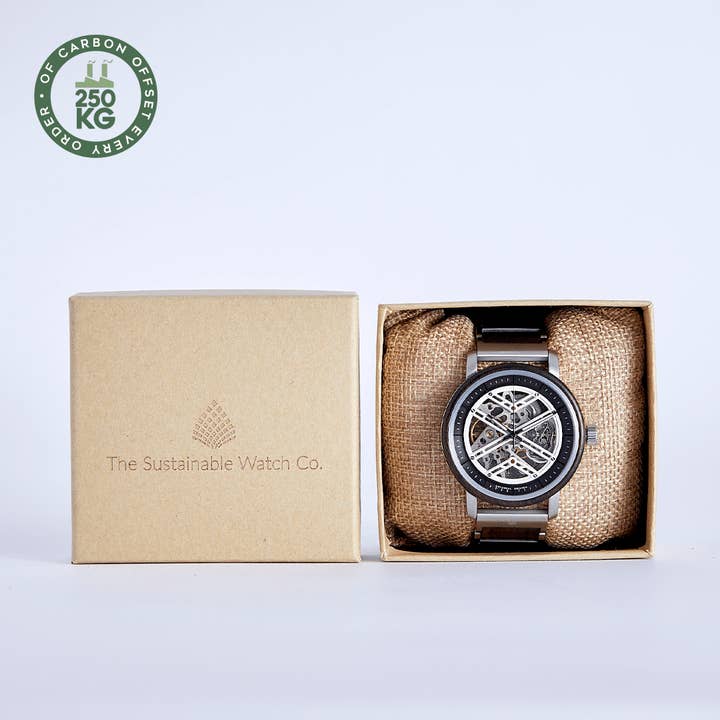 The Sustainable Watch Company – wholesale Wrist watch – Men's – The Banyan - Mechanical Wood Watch for Men - Vegan & Handmade1