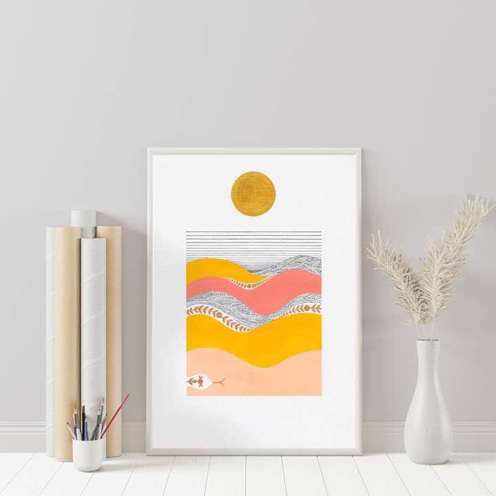 Serpent at Sundown' Abstract Desert Fine Art Print for wholesale by The Rising Space