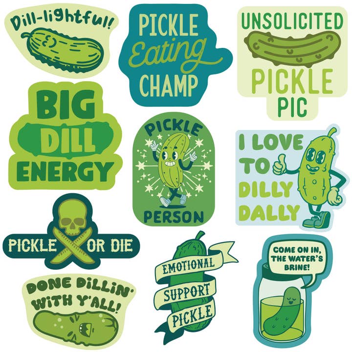 More Pickles Stickers for wholesale by Crazy Dog T-Shirts
