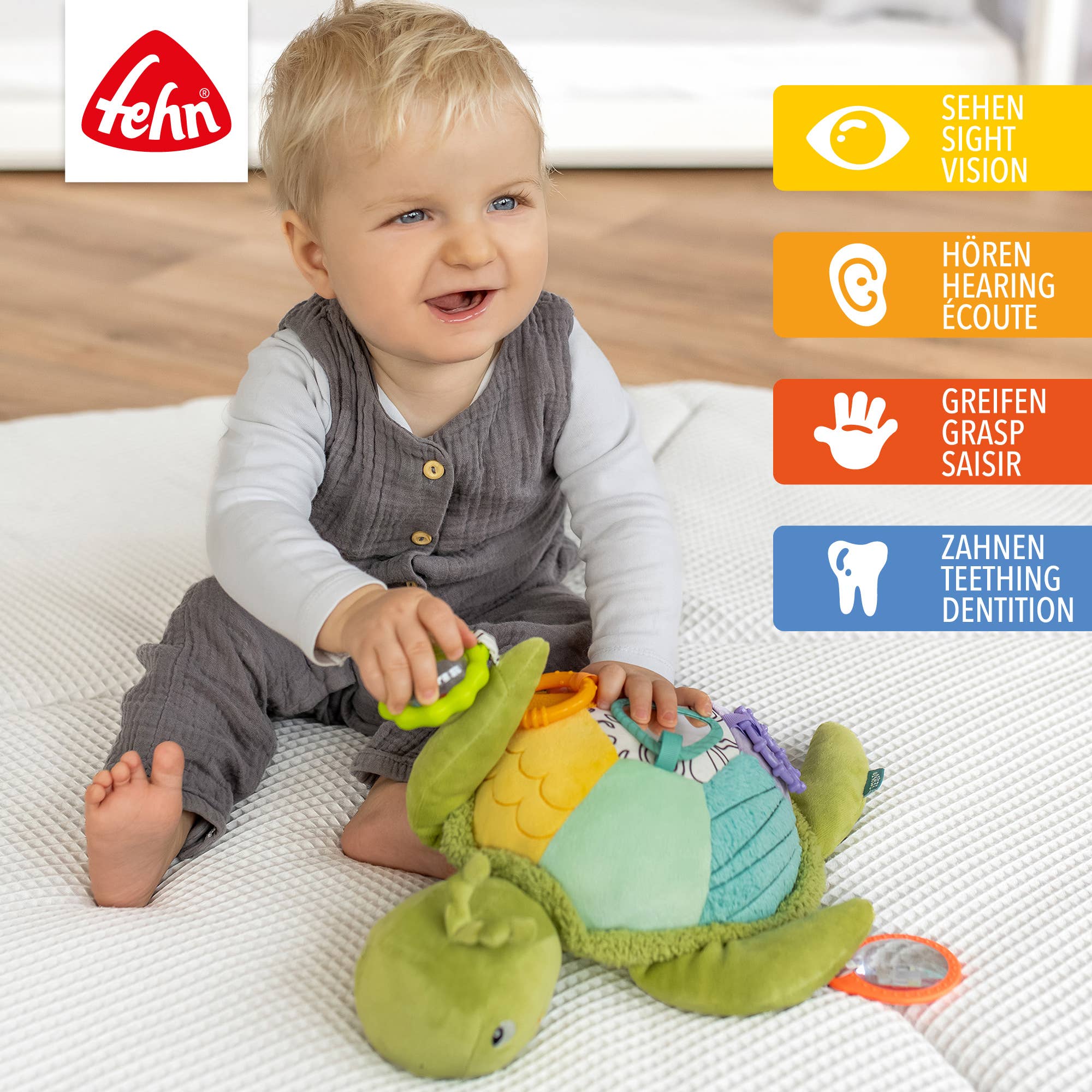 Fehn - Wholesale Stuffed/Plush Toy - Kids & Baby - Activity Sea Turtle XL - Motor Skills Toy1