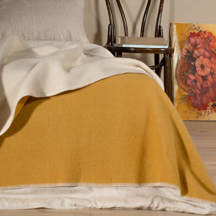 MoST - Wholesale Bedding Blanket - Wool bed Blanket MISTED YELLOW - double0