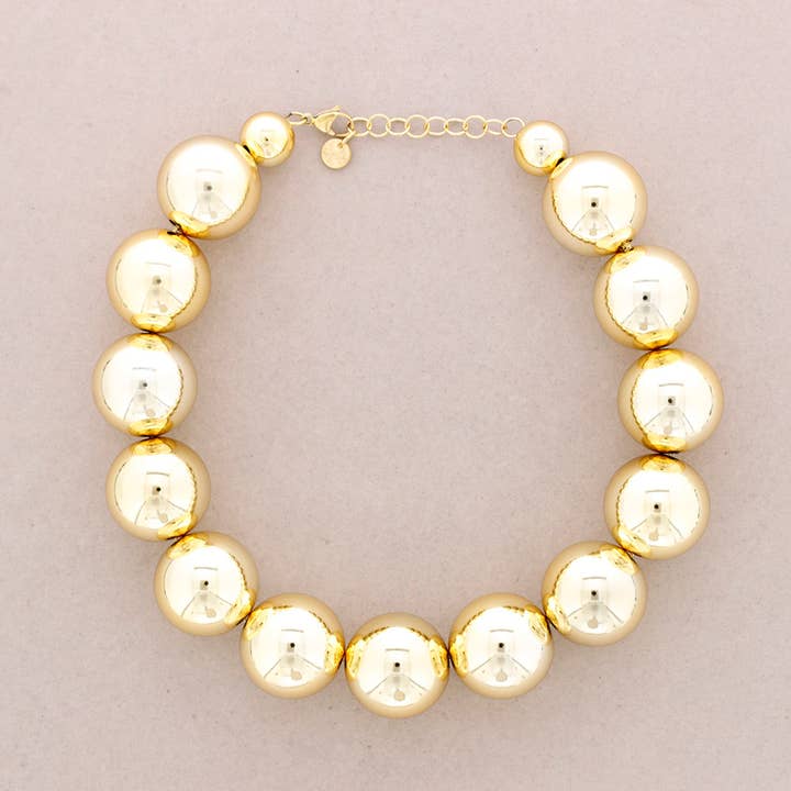 Halskette mit Kugeln, 30 mm Metalloptik für den Großhandel von Sonata