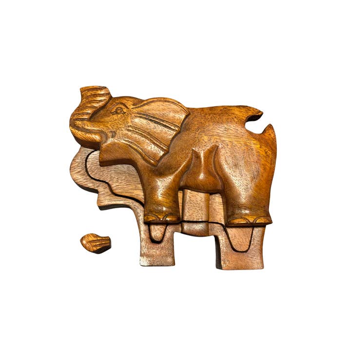 OTOP USA – wholesale Decorative box – Puzzle Box Elephant Trunk Up1