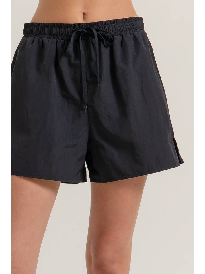 Active Basic | Active USA - Wholesale Athletic Shorts - Women's - Anorak Fabric Side Slit Workout Shorts22