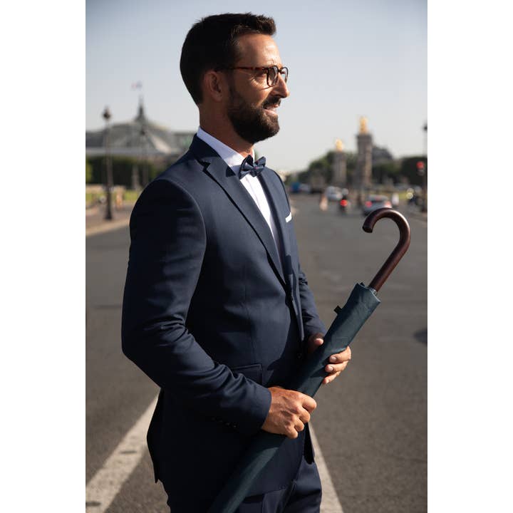 SMATI - Wholesale Umbrella - Men's - Solid Blue Eco-Friendly Men's Walking Umbrella in Recycled PET4